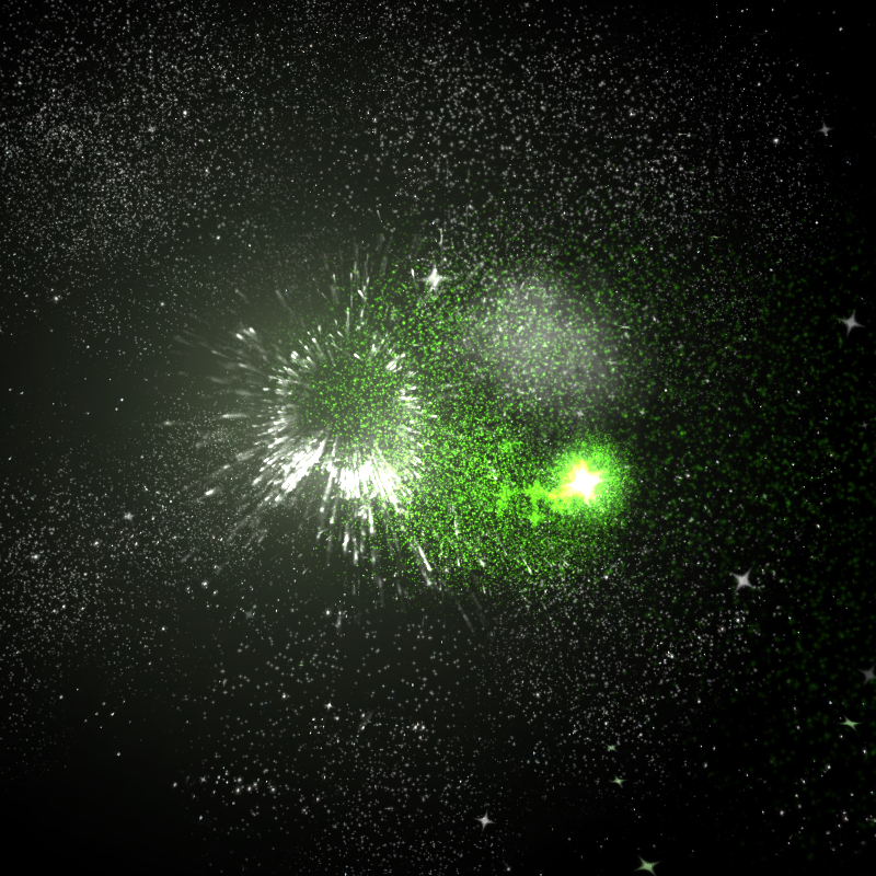 Grün-weißes Niphredil-Feuerwerk